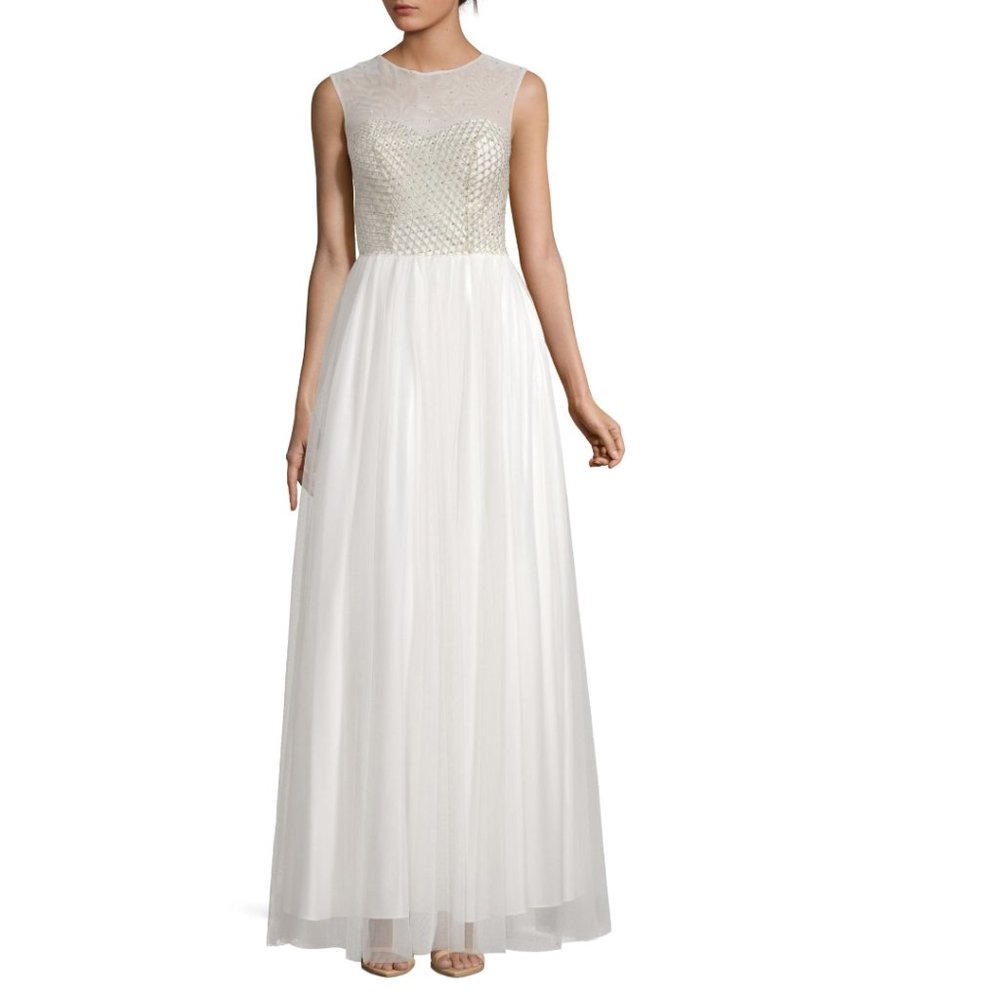 My Michelle Sleeveless Ball Gown Ivory